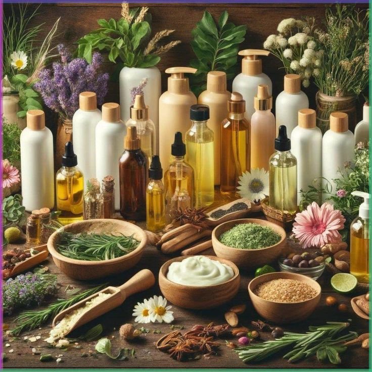 Secret Hues herbal cosmetic products featuring organic ingredients for oily and dry skin care.